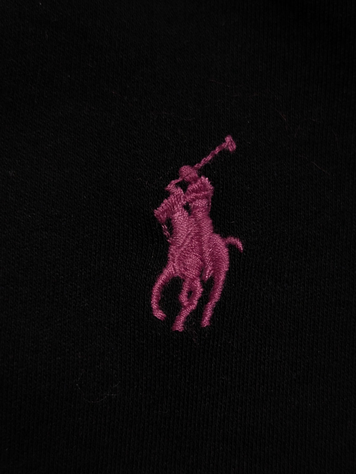 Polo manches courtes Ralph Lauren Sport femme XL taille S/M noir logo rose