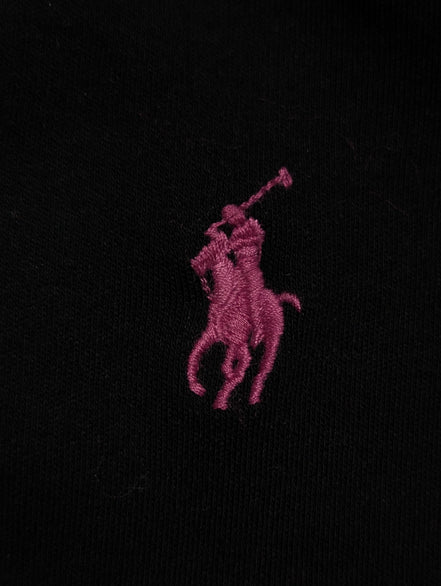 Polo manches courtes Ralph Lauren Sport femme XL taille S/M noir logo rose