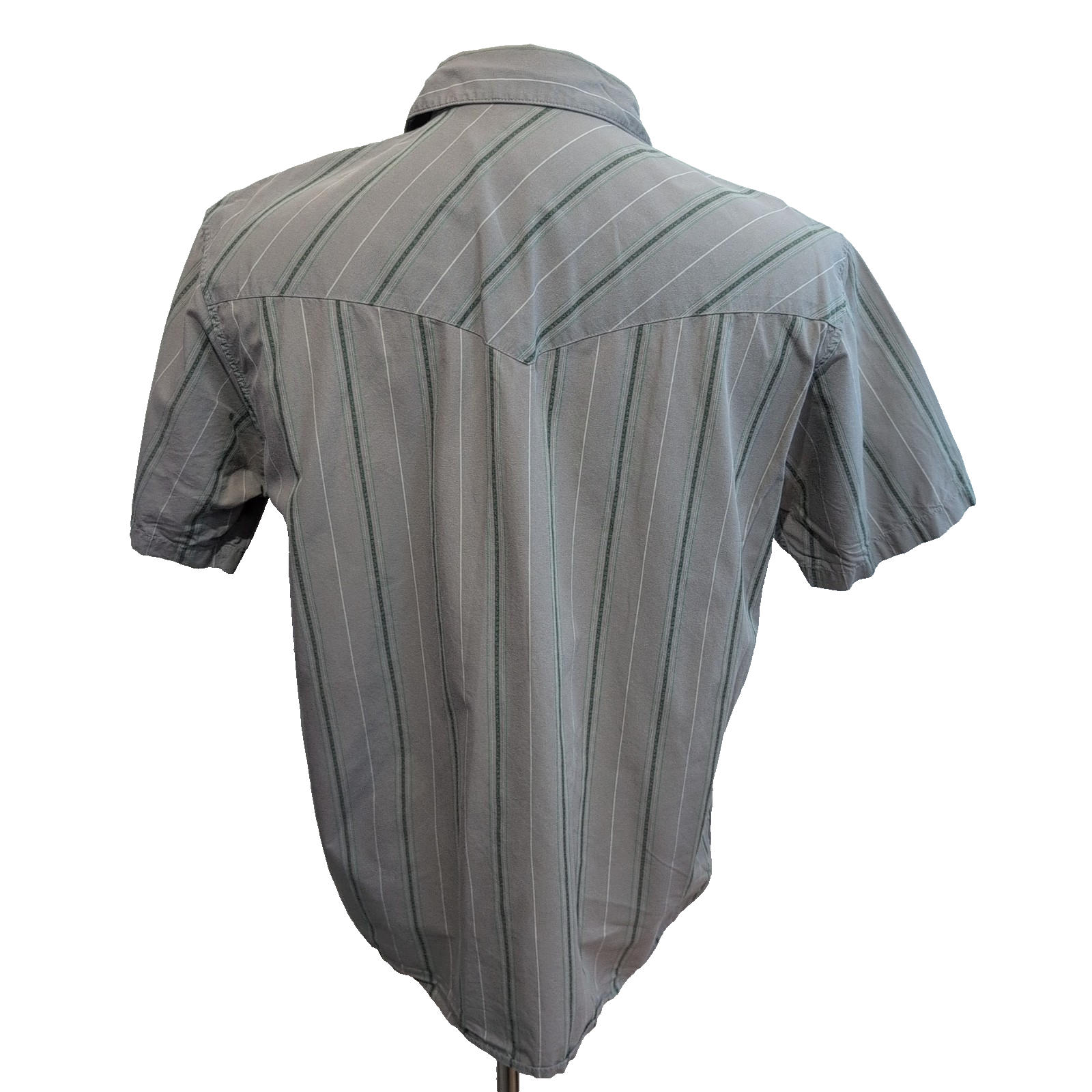Chemise Patagonia modèle Western coton biologique grise rayures vertes M