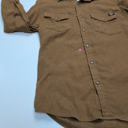 Chemise Dickies S Flanelle Western Marron Pressions Logo Poche Vintage