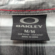 Chemise Oakley M Gris Carreaux 100% Coton Manches Courtes Logo Brodé