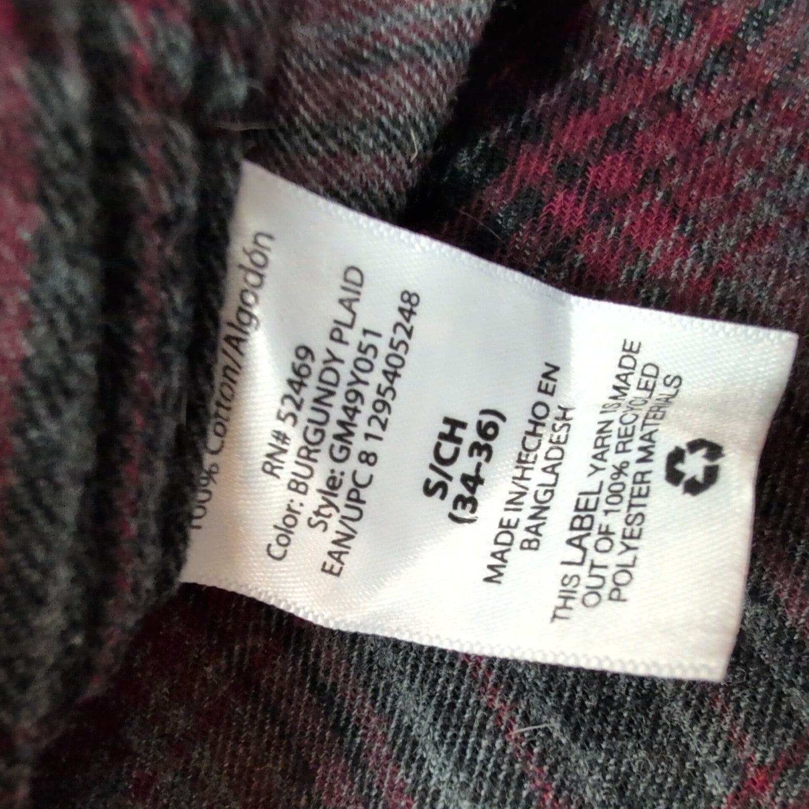 Chemise George S Flanelle Carreaux Rouge Gris 2 Poches manches longues