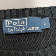 Pull Chaud Polo Ralph Lauren Bleu Marine Col Rond Taille L Logo Violet