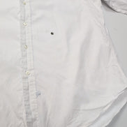 Chemise Polo Ralph Lauren L Blanche Vintage Col Boutonné Rare Coton
