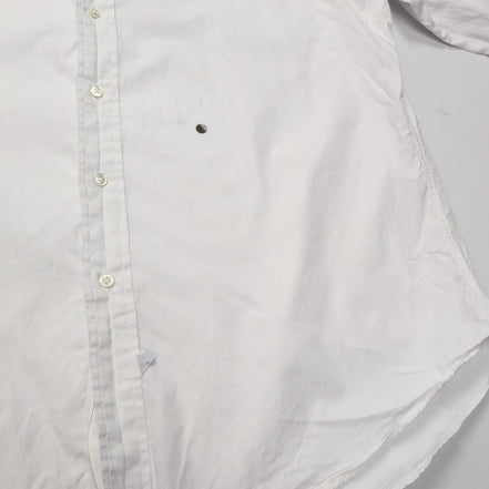 Chemise Polo Ralph Lauren L Blanche Vintage Col Boutonné Rare Coton