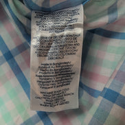 Chemise CHAPS vert bleu rose à carreaux manches courtes taille S #8e