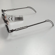 Lunettes de soleil Y2K Ovales Métal Chromé Gris Foncé Branches Fines