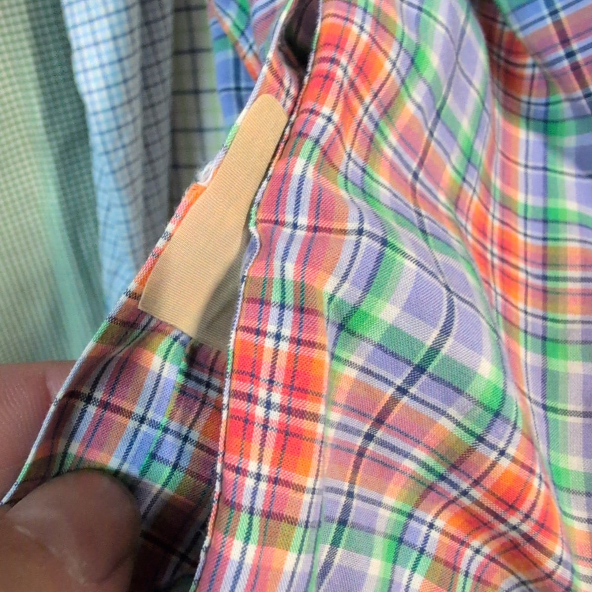 Chemise Ralph Lauren M Custom Fit Lilas Orange Vert Carreaux Shirt Button Down