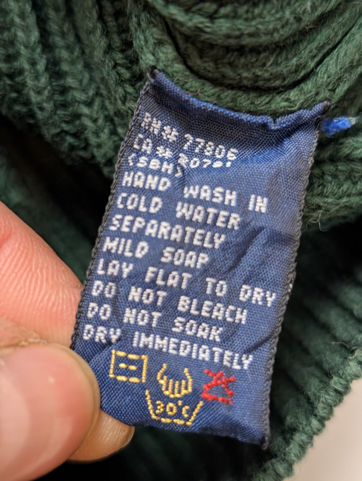 Pull Tommy Hilfiger vintage vert foncé écusson doré homme XL/XXL