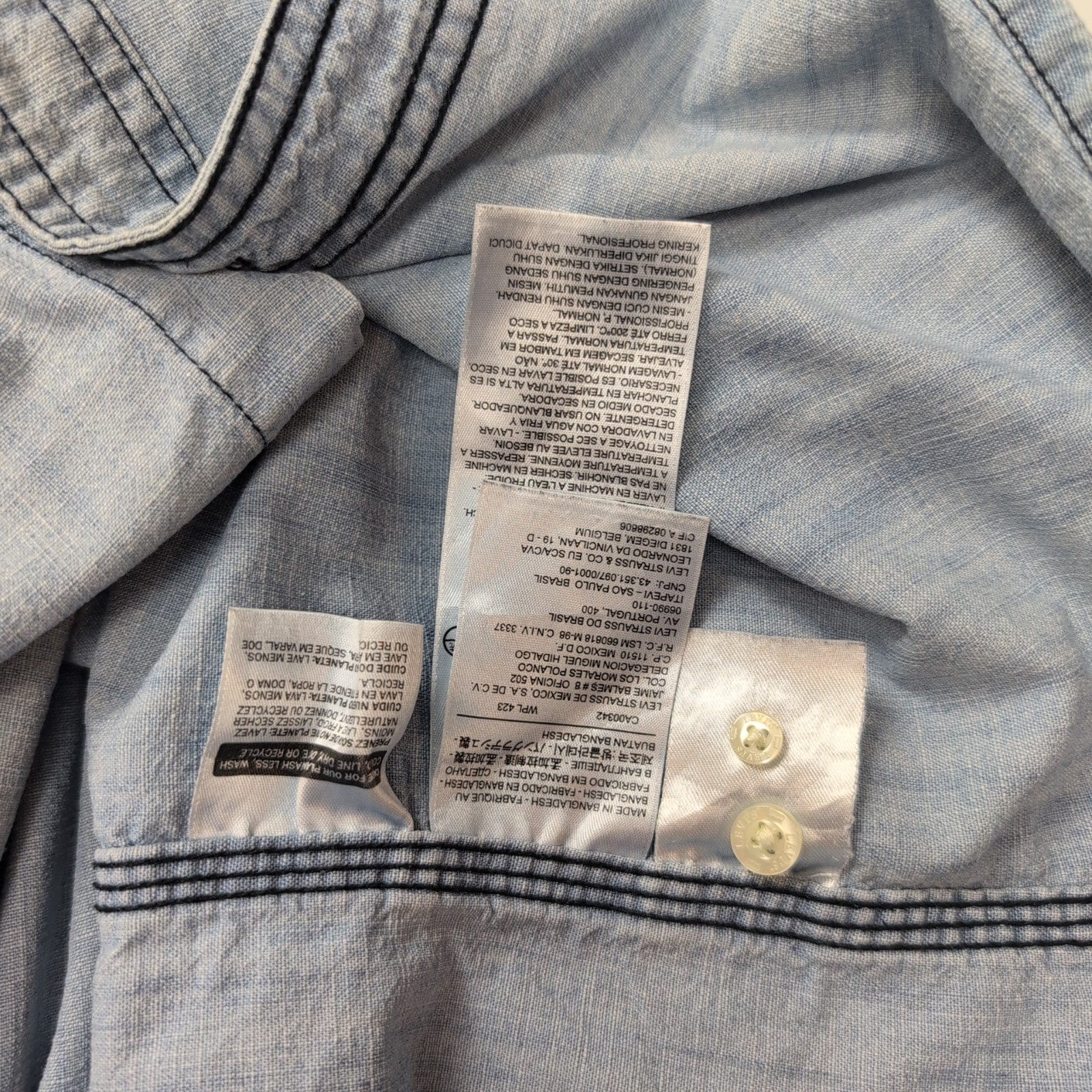 Chemise Levi's bleu jean manches longues taille M #203e