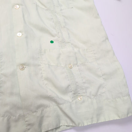 Chemise Hawaïenne Campos S.A. 40 M/L Style Cuba Panama Vert Pâle 4 Poches