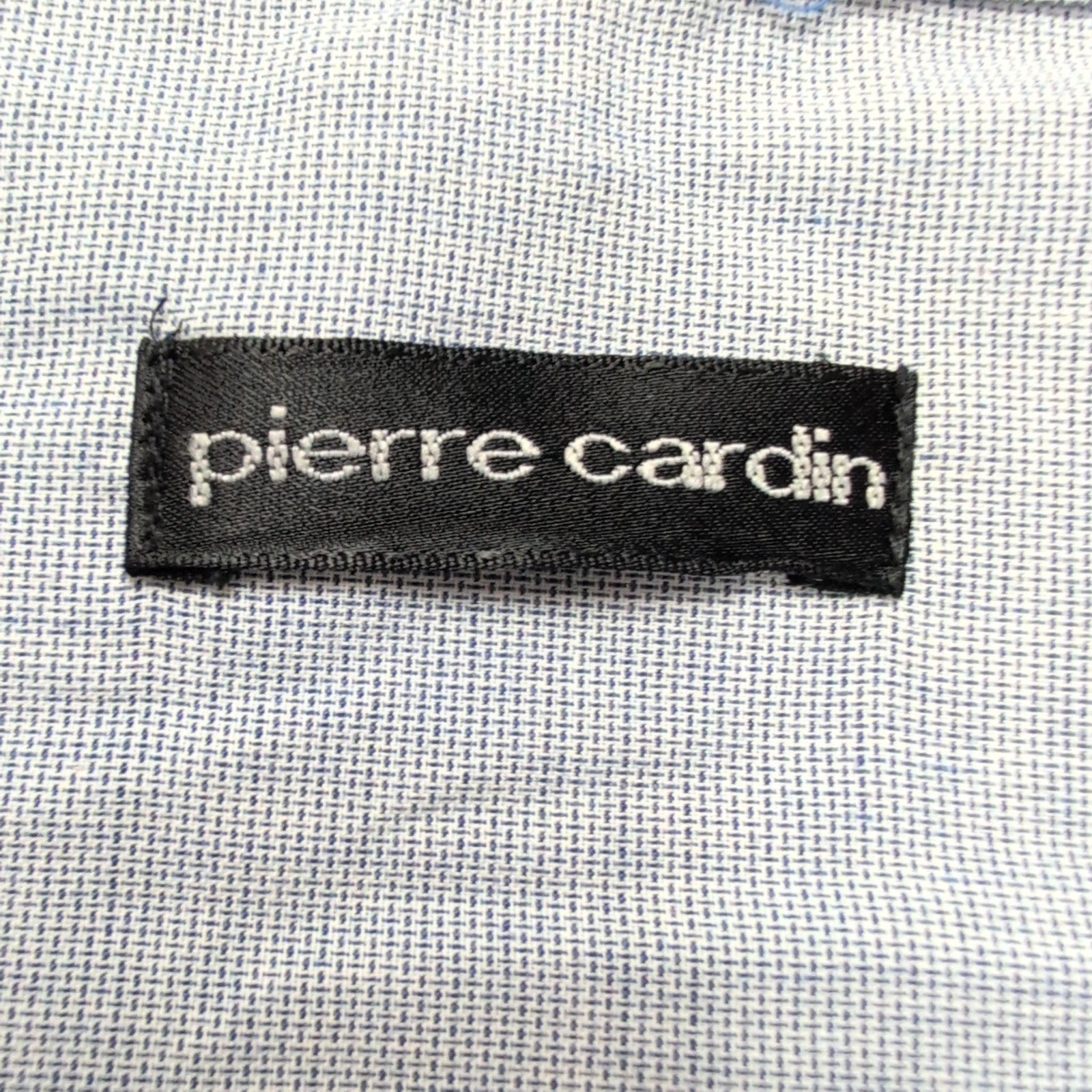 Chemise Pierre Cardin L/XL Bleu 60% Coton Poche Boutonnée Vtg Manches longues