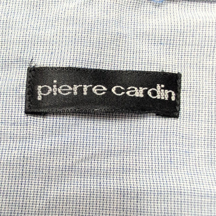 Chemise Pierre Cardin L/XL Bleu 60% Coton Poche Boutonnée Vtg Manches longues
