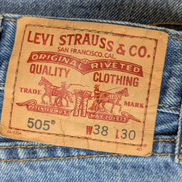 Jean Levi's 505 Regular Fit Vintage Homme W38 L30 Bleu Denim Classic Straight