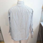Chemise Tommy Hilfiger L Blanc Bleu Rayures Coton Regular Fit manches longues