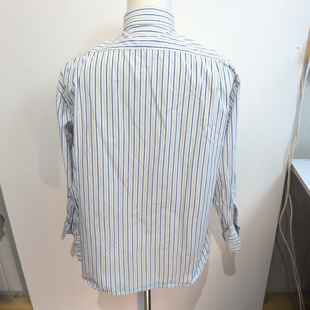 Chemise Tommy Hilfiger L Blanc Bleu Rayures Coton Regular Fit manches longues