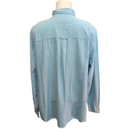 Chemise Chaps turquoise rayures blanches manches longues 1 poche XXLTG (3XL)