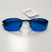 Lunettes de soleil Y2K Rectangulaires Verres Bleus Branches fines