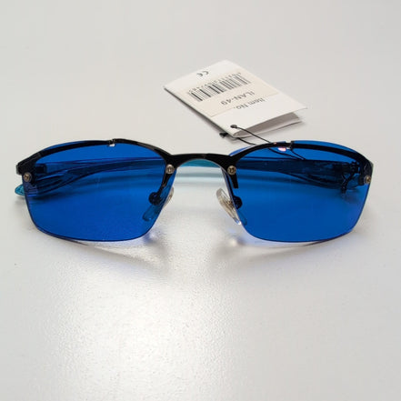 Lunettes de soleil Y2K Rectangulaires Verres Bleus Branches fines
