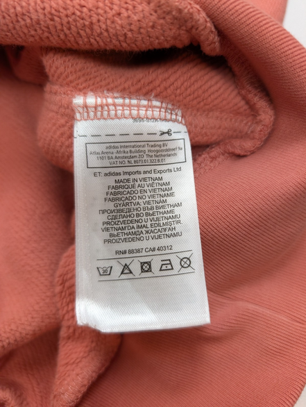 Sweat à Capuche Adidas Saumon Foncé - Coupe Oversize - Neuf - Taille XS/L