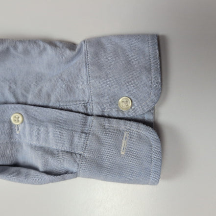 Chemise Ralph Lauren Blake M Bleu Clair Logo Marron Coton manches longues