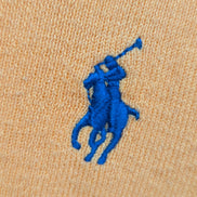Pull Polo Ralph Lauren orange col V logo bleu Pima Cotton taille S