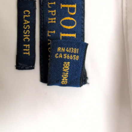 Chemise Polo Ralph Lauren Enfant 12 Ans L Classic Fit Blanche Coton Logo Bleu