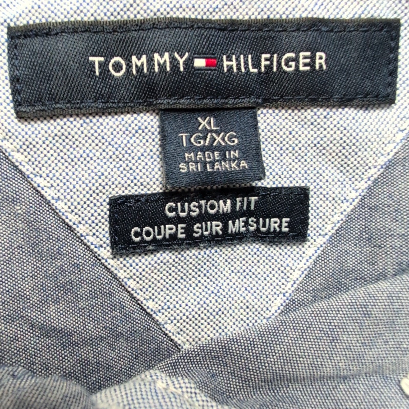 Chemise Tommy Hilfiger Manches Courtes Bleue à Poche Taille XL