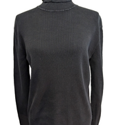 Pull Lauren Ralph Lauren Femme Col Roulé Noir 100% Coton Côtelé Taille XL