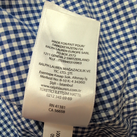 Chemise Ralph Lauren L Carreaux Bleu Blanc Logo Marine Vietnam