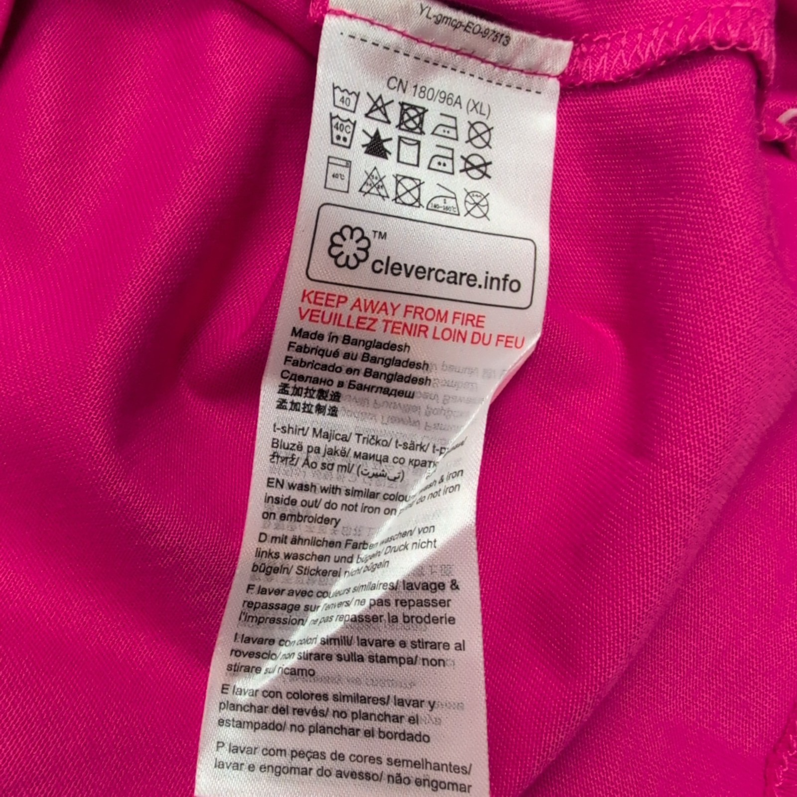 T-shirt Femme Esprit XXL Rose Fuchsia Col Rond Coton Neuf avec Étiquette