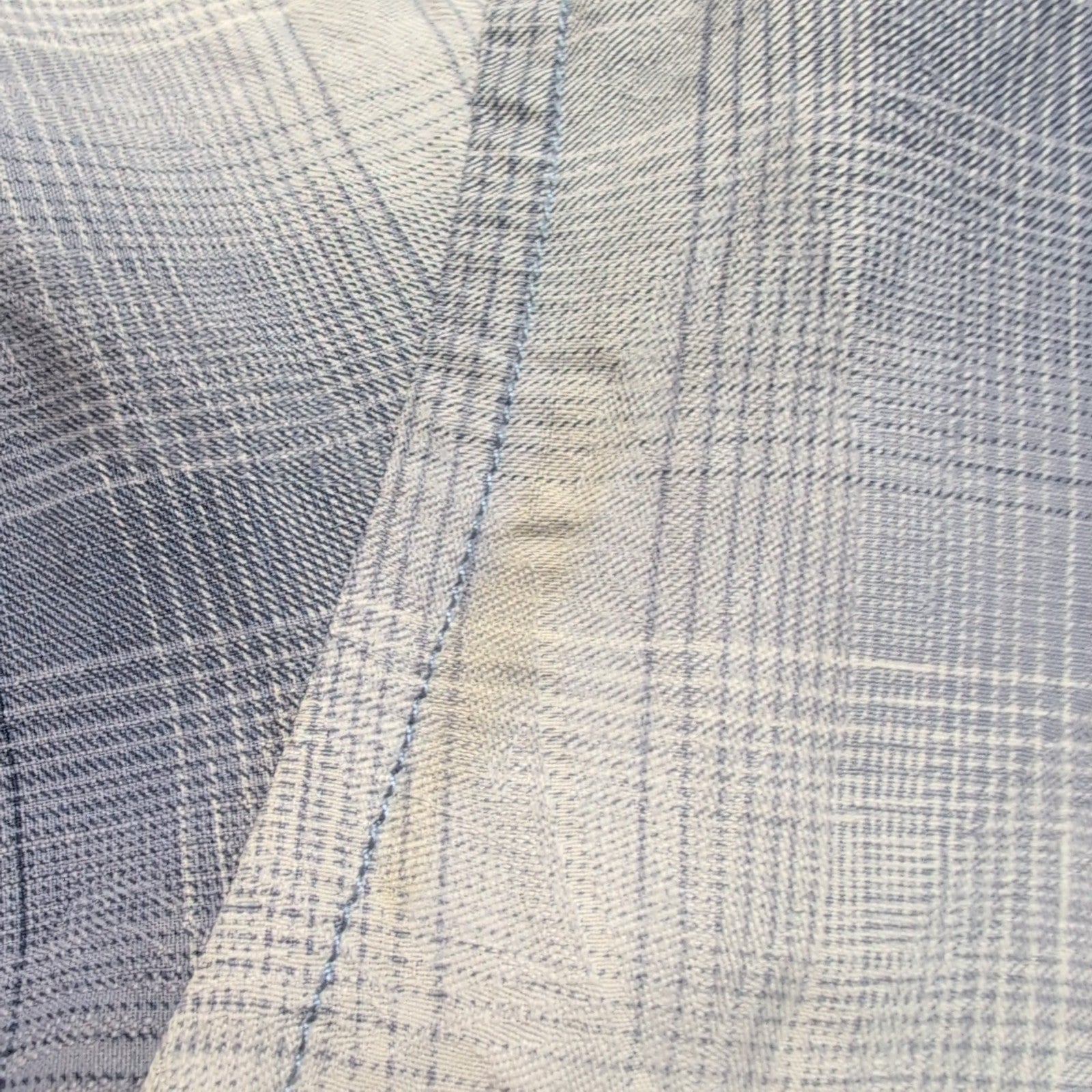 Chemise Hawaïenne Tommy Bahama L 100% Soie Bleue Carreaux Boutons Bois
