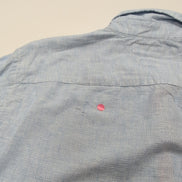 Chemise Tommy Hilfiger Homme Taille S Bleu Clair Lin Coton Logo Brodé