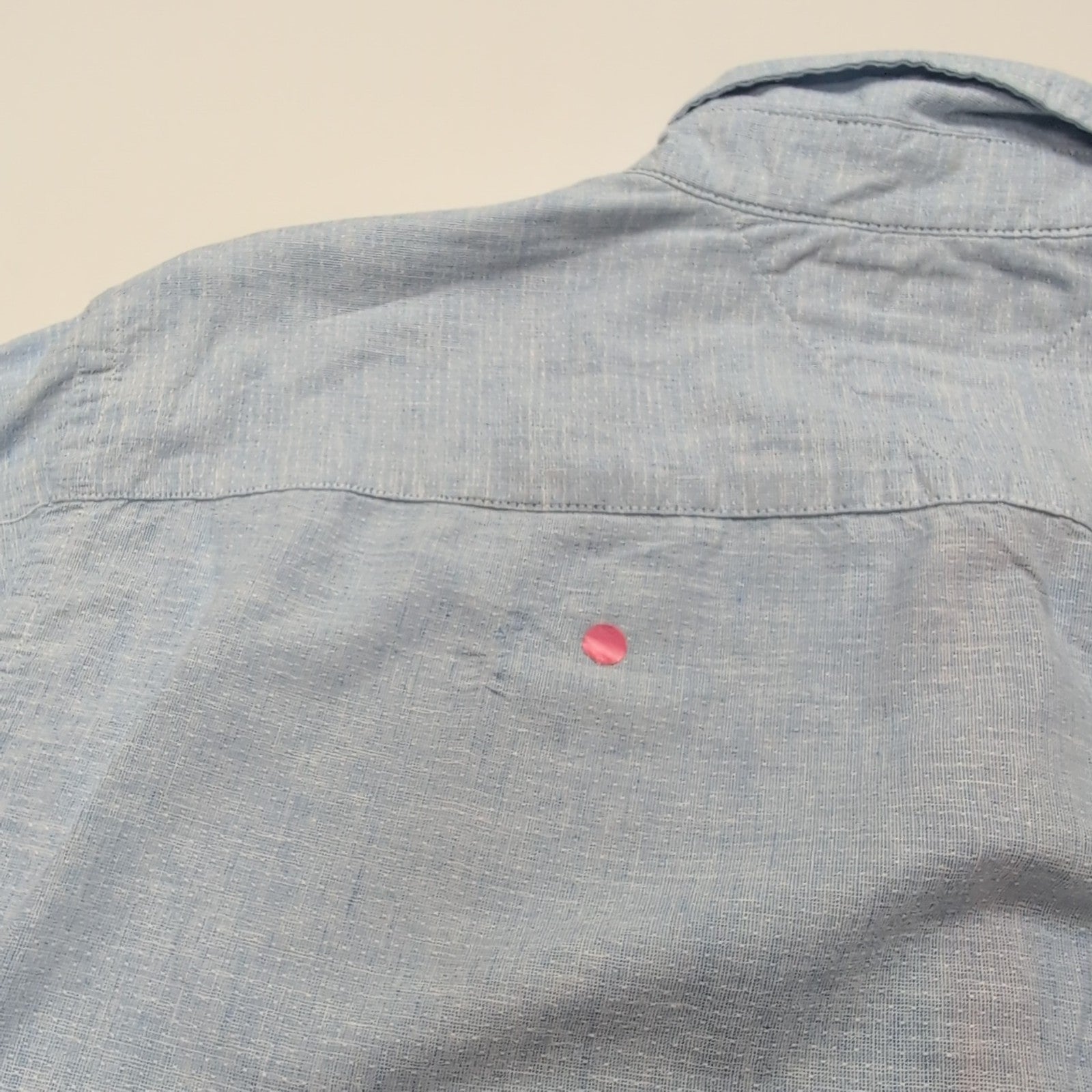 Chemise Tommy Hilfiger Homme Taille S Bleu Clair Lin Coton Logo Brodé