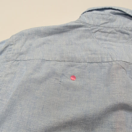 Chemise Tommy Hilfiger Homme Taille S Bleu Clair Lin Coton Logo Brodé