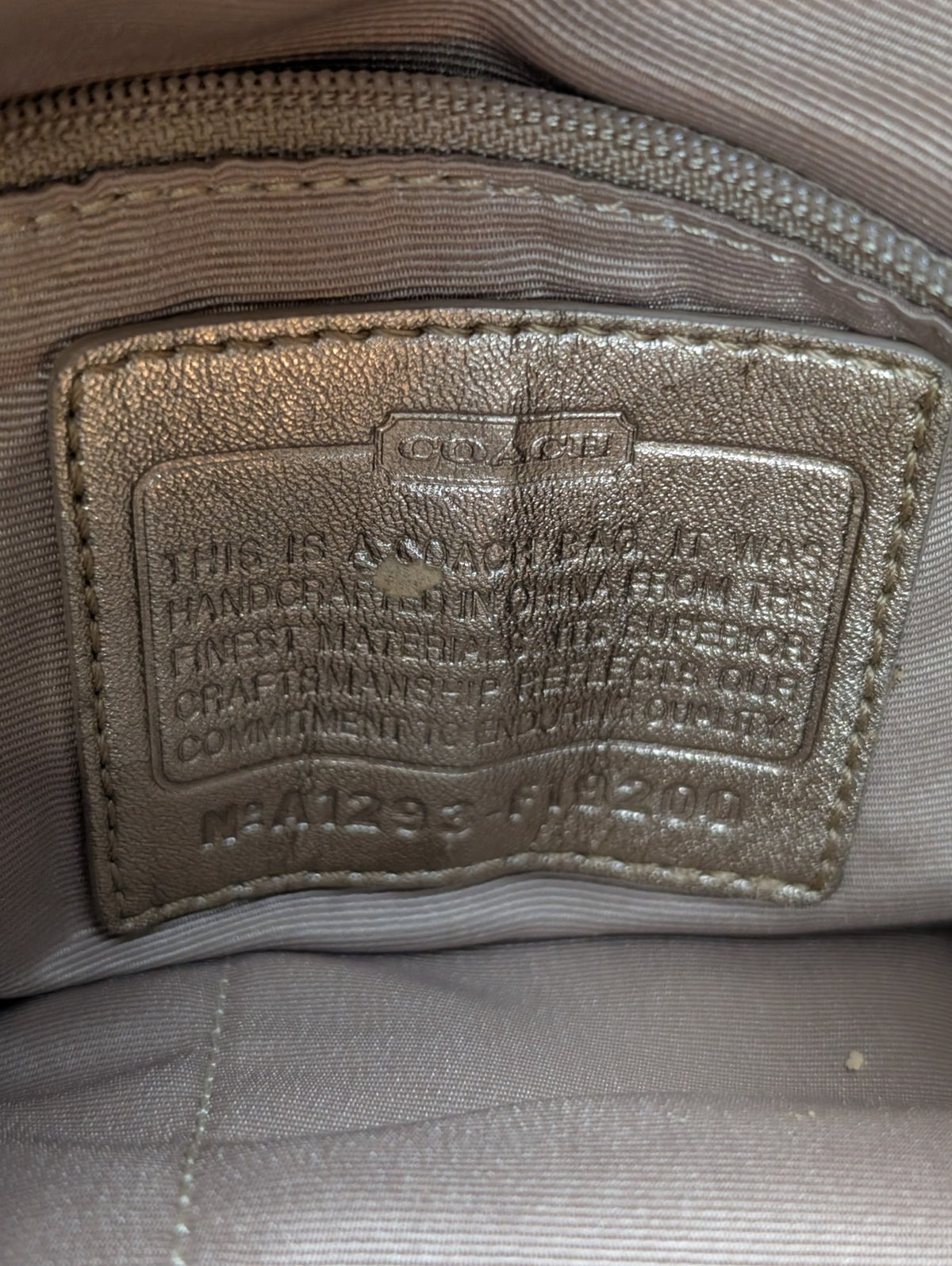 Sac Coach Signature Beige Jacquard Toile Cuir Épaule Cabas