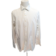 Chemise Polo Ralph Lauren XXL Blanche Unie Manches Longues Coton