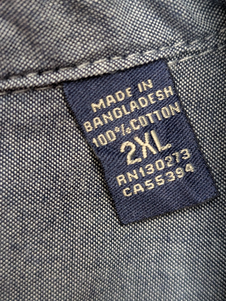 CHEMISE WRANGLER FLANELLE XXL CARREAUX BLEU MARINE VINTAGE Workwear |238S