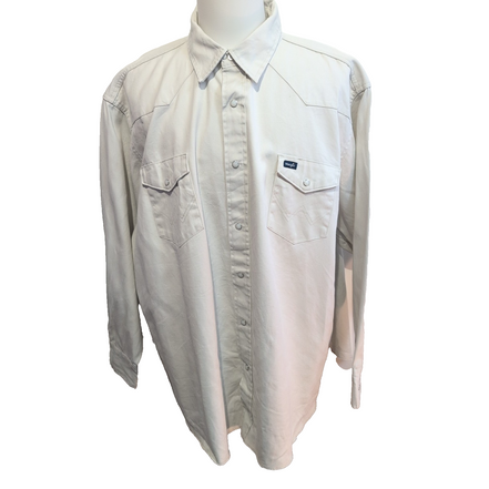 Chemise Wrangler Western Manches Longues à Boutons-Pression Nacrés Taille 3XL