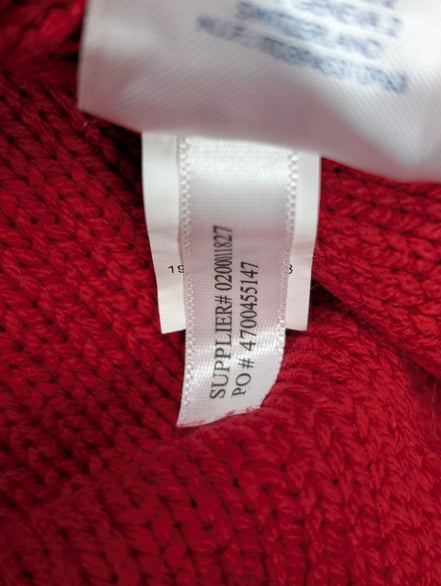 Pull CHAPS  Femme 3XL XXXG Rouge Vif Col V Torsades Coton