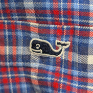 Chemise Flanelle VINEYARD VINES S Coton Bleu Rouge Logo Baleine |281S