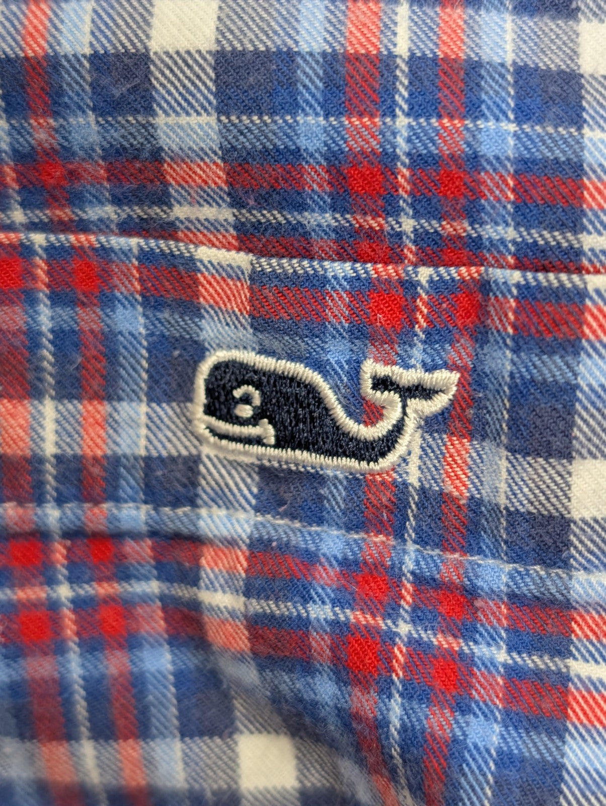 Chemise Flanelle VINEYARD VINES S Coton Bleu Rouge Logo Baleine |281S