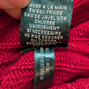 Pull Lauren Ralph Lauren Femme Rouge Satiné Torsadé Boutons Métal Taille L