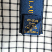 Chemise Ralph Lauren Taille L Carreaux Noir Blanc 100% Coton Logo Noir