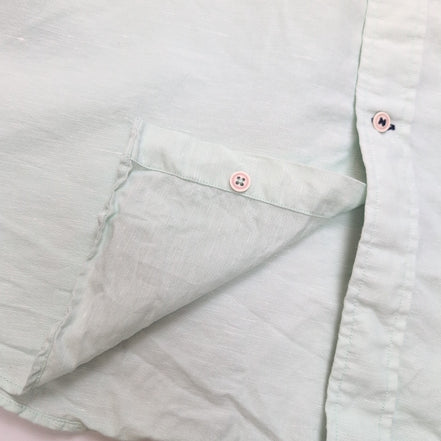 Chemise Nautica XXL Vert Pastel 53% Lin 47% Coton Manches Courtes