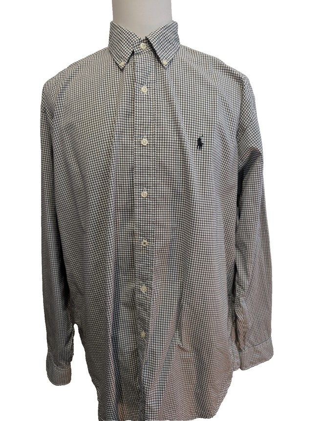 Chemise Ralph Lauren Blake L Noir Blanc Petits Carreaux Shirt Button Down