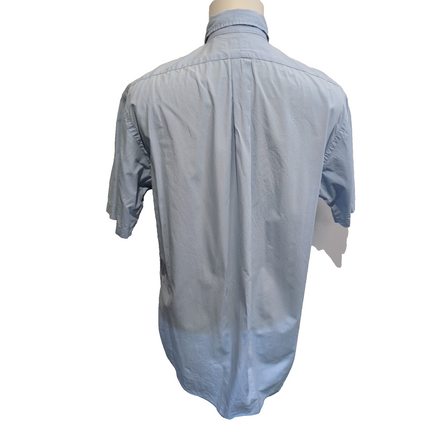 Chemise Ralph Lauren Blake M Bleu Logo Jaune VTG Button Down manches courtes