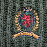 Pull Tommy Hilfiger vintage vert foncé écusson doré homme XL/XXL