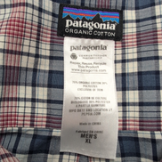 Chemise Patagonia XL Carreaux Bleu Rouge Blanc Coton Organique Poche