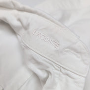 Chemise Lacoste L 42 Blanche Manches Courtes 100% Coton Logo Brodé
